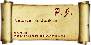 Pacurariu Joakim névjegykártya